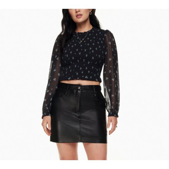 ARITZIA‎ Wilfred Tempest Smocked Chiffon Blouse Sz XS - Picture 2 of 7